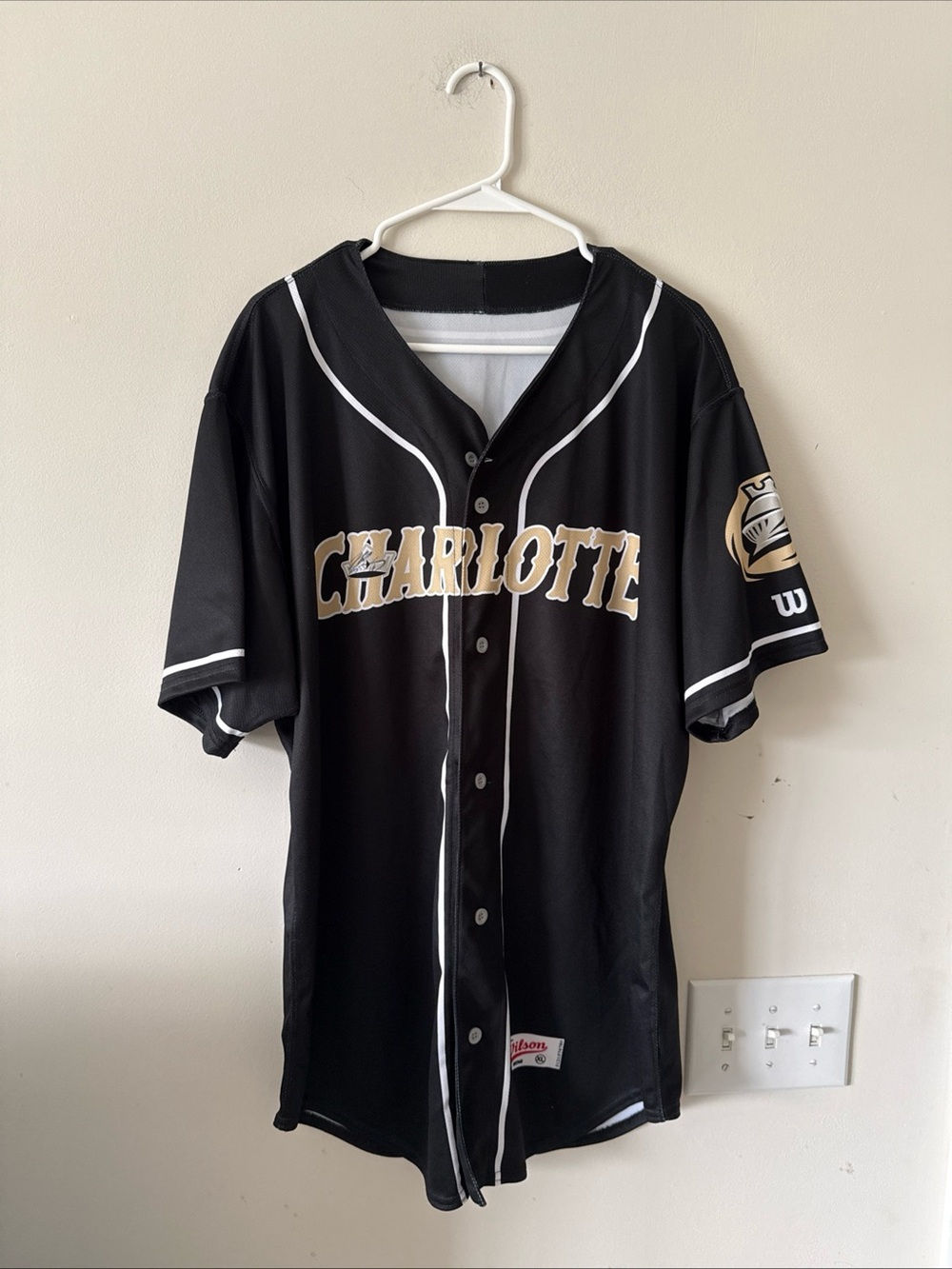 Men’s Wilson Charlotte Knights 2014 Minor League Baseball Home Jersey Sz XL RARE
